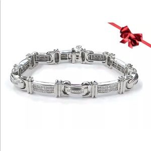 14K Gold Princess Cut Diamond Bracelet 5.00 CT